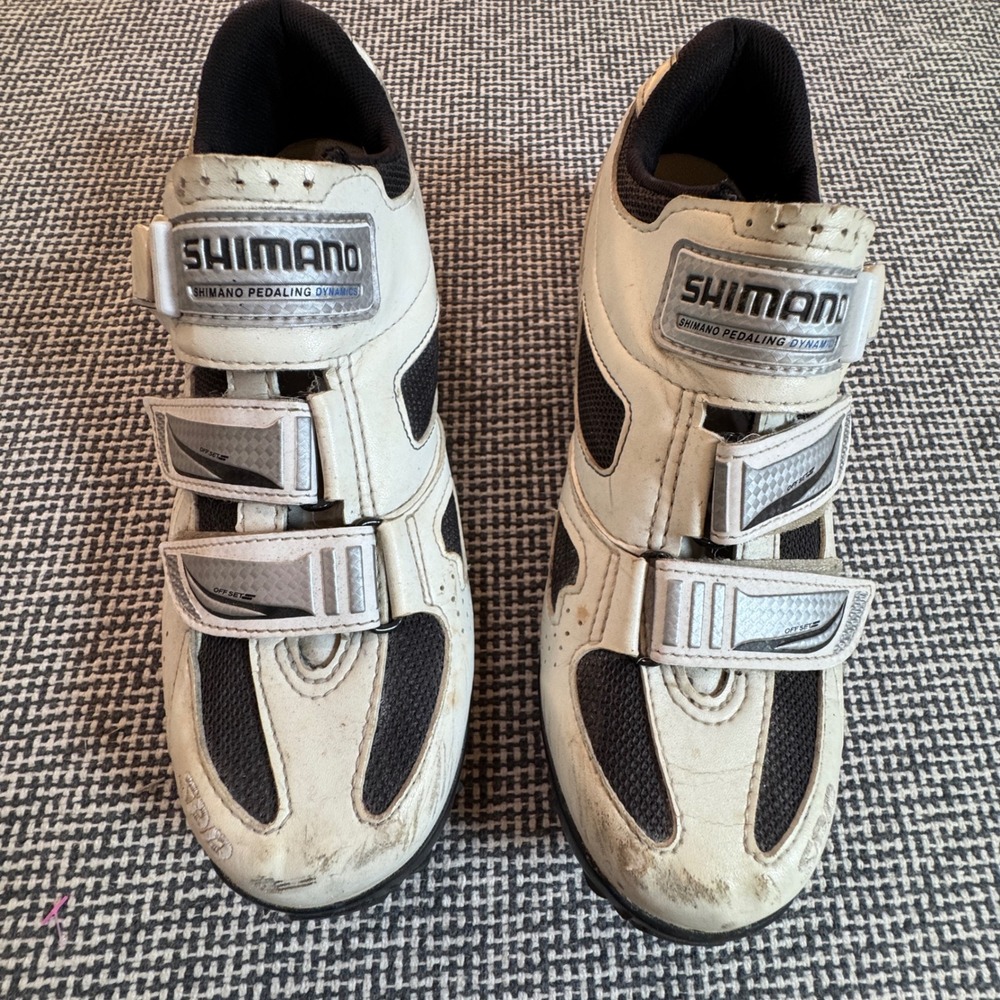 Shimano WM62 Womens White Black SPD Mountain Bike Cycling Shoes Size 41 US 8.5-9